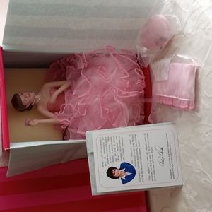 Marie Osmond Pink Ruffles Half Haute  Porcelain Doll Pin Cushion MIB